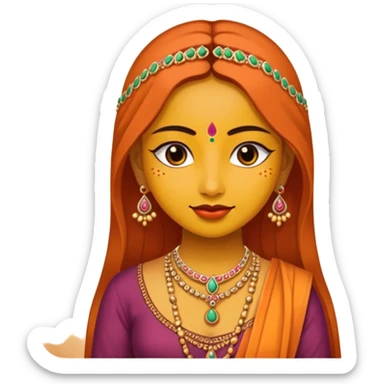 A sanskari girl with bindi and necklace sticker