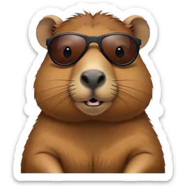 capybara with dark stylish sunglasses sticker