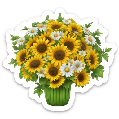 Sunflowers and daisy bouquet  sticker