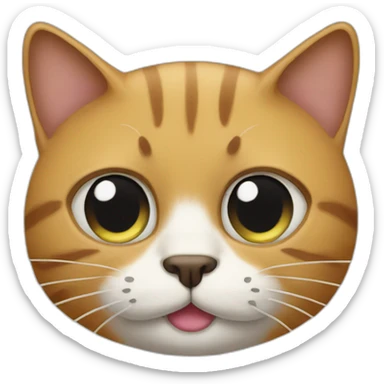 Cat with a fake mustache sticker