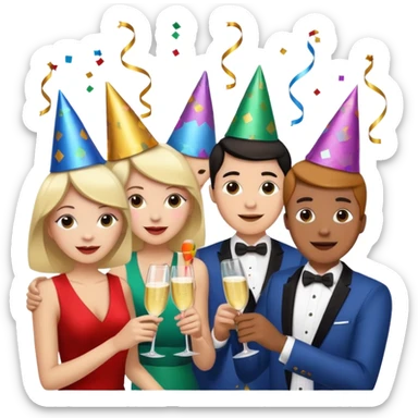 party emoji, festive, confetti, cheerful sticker