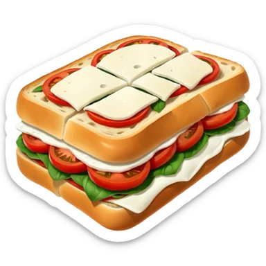 italian foccacia sandwich with tomatoes, mozzarella and basilic sticker