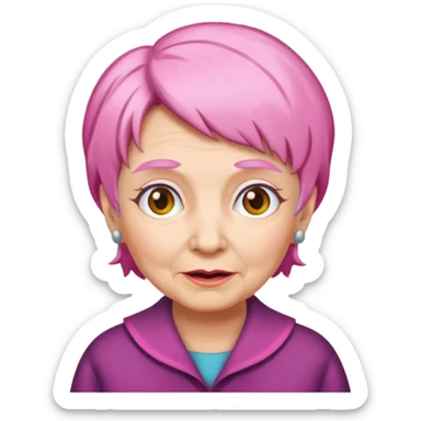 pink haired grandma sticker