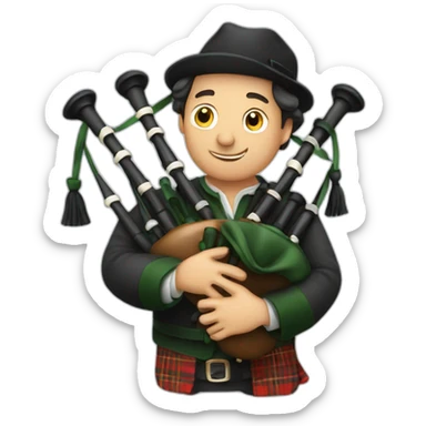 man playing the bagpipes sticker