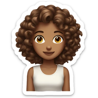 curly brown hair girl with brown hair girl sisters huge  sticker