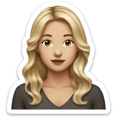 White girl with blonde brown balayage hair sticker
