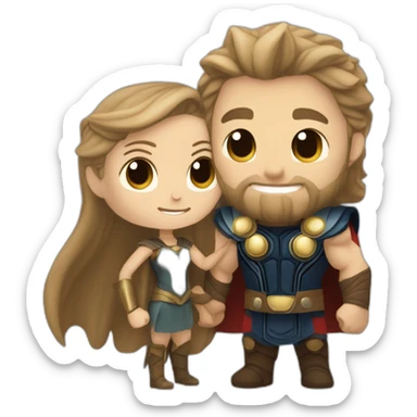 Thor et Jane Foster s'embrassent sticker