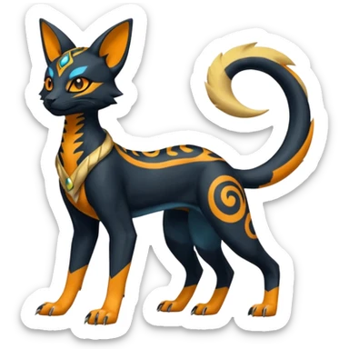 Umbreon-Bastet-Salandit-Zeraora-fusion, full body sticker