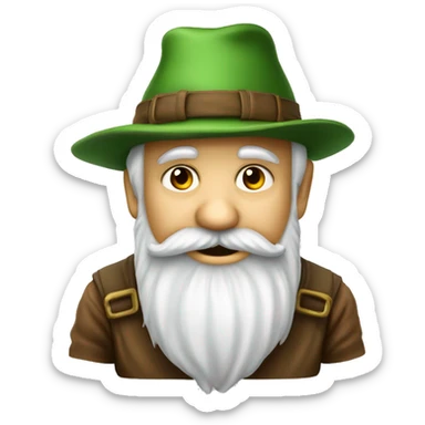 Gnomi bassi verdi vecchi con cappello e bastone  sticker