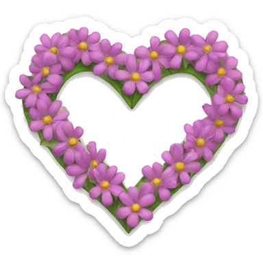 Flowers forming a heart sticker