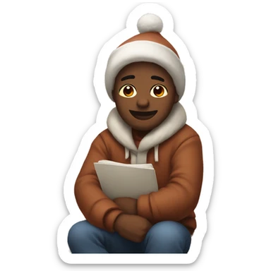 Cozy aesthetic Christmas emoji sticker