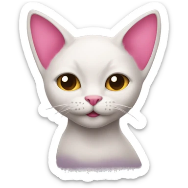 Gato con moño rosado  sticker