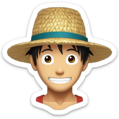 Luffy one piece avec son chapeau de paille sans moustache sticker