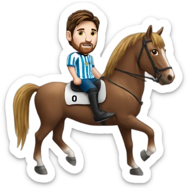messi on a horse sticker