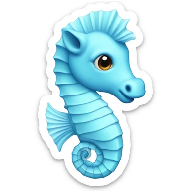 pastel blue seahorse sticker