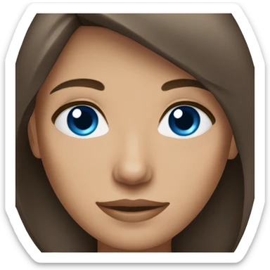 Brown hair blue eyed woman sticker