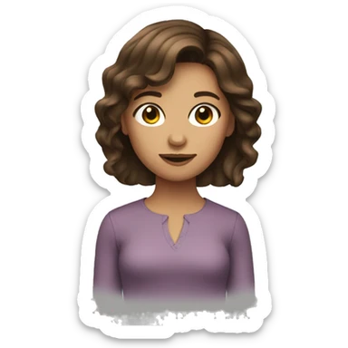 Girl with brunet hair sticker