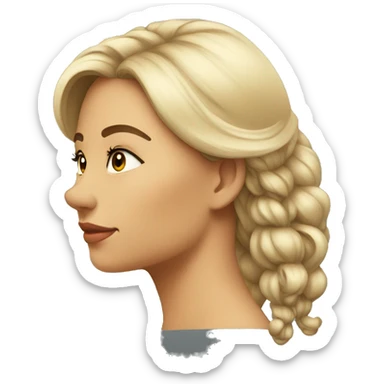 fair young beautiful lady side view sticker