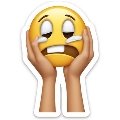 emoji crying into hand  sticker