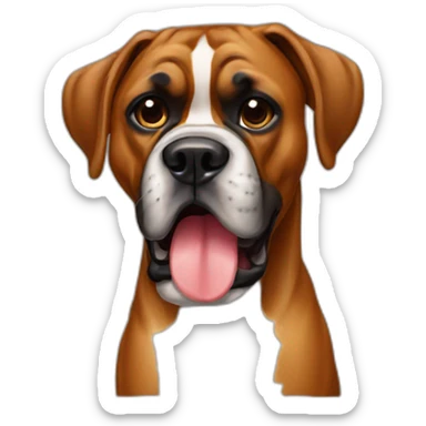 German boxer with a long tongue sticker