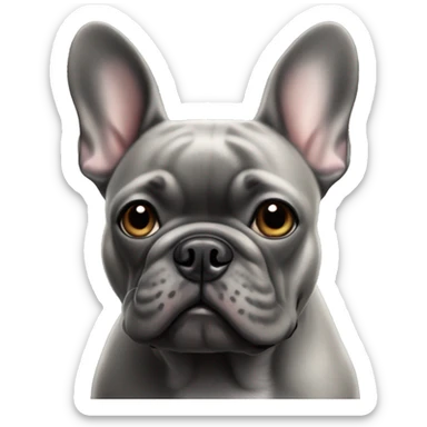 Dark gray French Bulldog  sticker