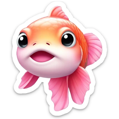 Cute pink koi fish sticker