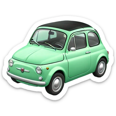 Mint green Fiat 500 sticker