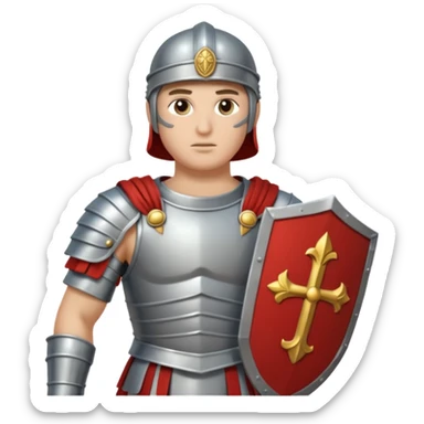 roman soldier fullbody with silver armos and without weapons sticker