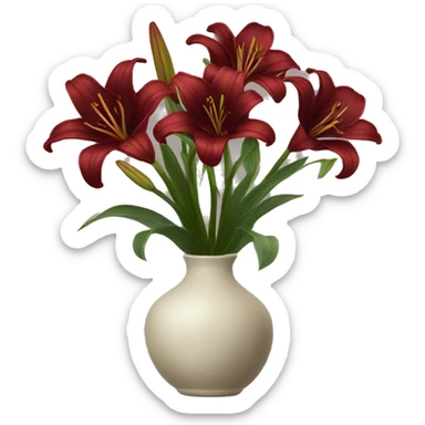 Dark red lilies in vase sticker