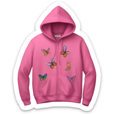 Hoodie butterfly pink sticker