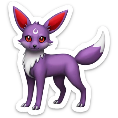 Dark gloomy violet white black Umbreon-Vernid-Zangoose-fusion (full body) sticker
