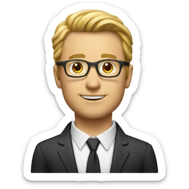 white male director company sticker