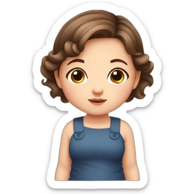 cute, chubby baby girl with brown hair and brown eyes sticker