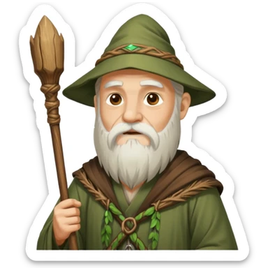 old druid with long beard sticker