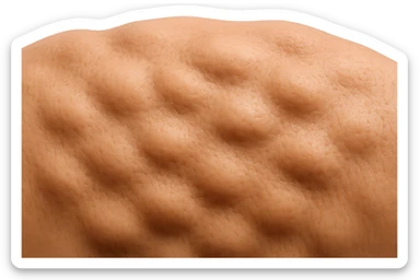 porzione di pelle con avvallamenti di grasso, iperrealistica 4k sticker