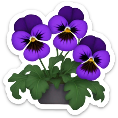 Aesthetic iron and purple pansies in the background sticker