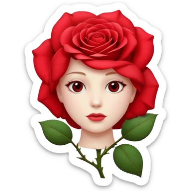 rose with face sticker