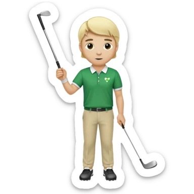 Guy blonde hair Irish golfing sticker