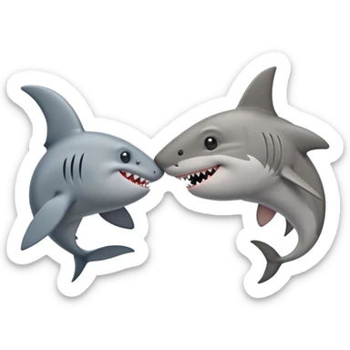 Mano de rata y aleta de tiburón estrechándo la mano sticker