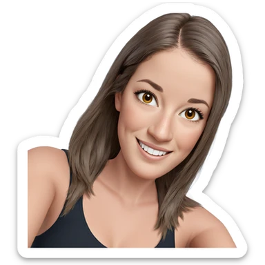 smiling girl with brown hair sticker