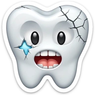 broken tooth sticker