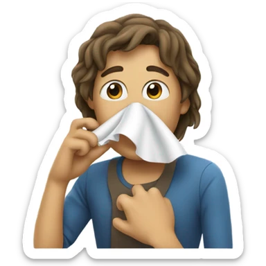 Wiping nose with finger sticker
