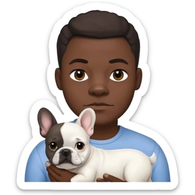 hombre médico de color de tez negro con bulldog francés blancos sticker