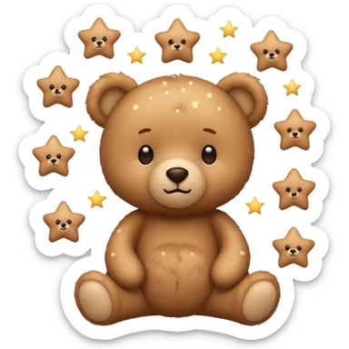 A little teddy bear which seems a bit confused with stars over his head like he just fell  sticker
