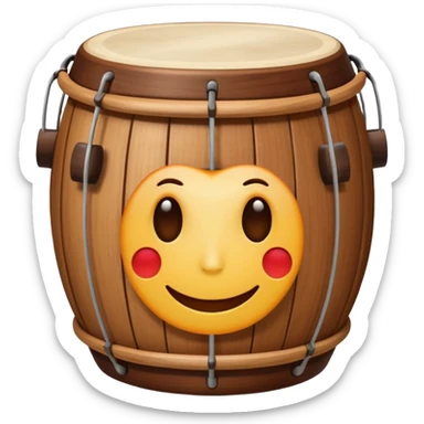 single tabla drum, apple style emoji, simple sticker