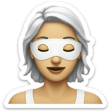 Woman with a sleeping mask smiles  sticker