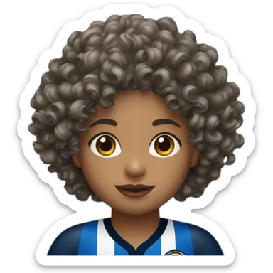 Curly Girl with Inter Trikot sticker