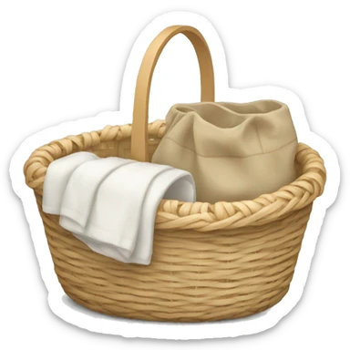 Beige-and-white-clothes-basket sticker
