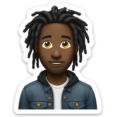 black guy with dreads no facial hair sticker