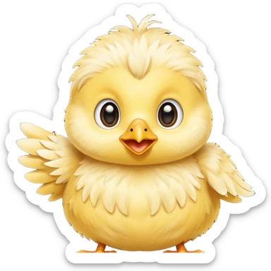 Baby chick pointing at camera sticker